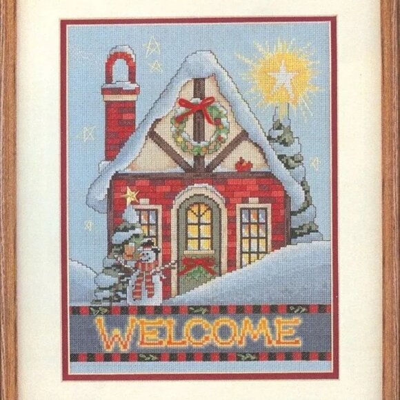 Vintage JCA Needle Treasures Warm Welcome Cross Stitch Complete - Picture 1 of 1